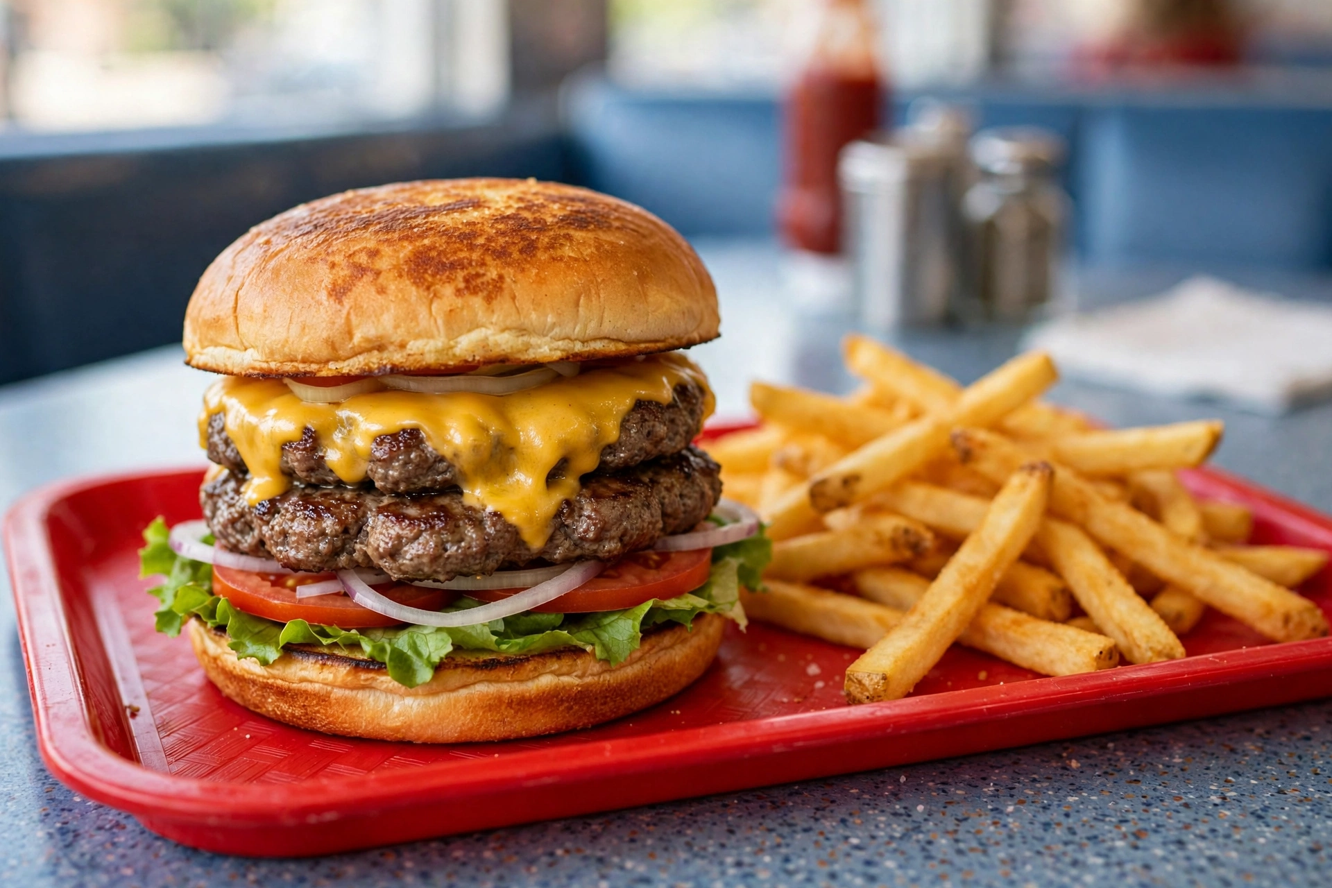 Double-Double burger with fries